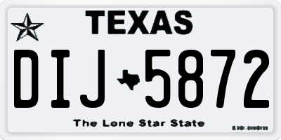 TX license plate DIJ5872