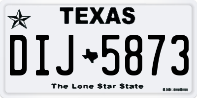 TX license plate DIJ5873
