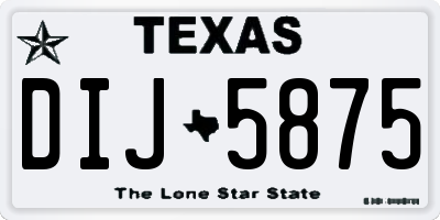 TX license plate DIJ5875
