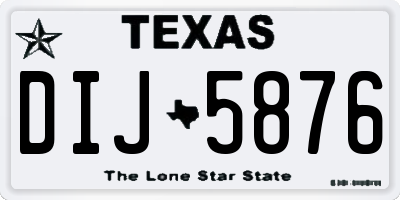 TX license plate DIJ5876