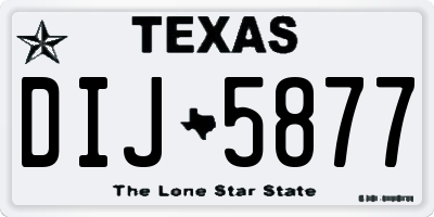 TX license plate DIJ5877