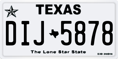 TX license plate DIJ5878