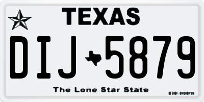 TX license plate DIJ5879