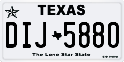 TX license plate DIJ5880
