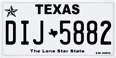 TX license plate DIJ5882
