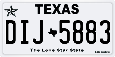 TX license plate DIJ5883