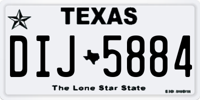 TX license plate DIJ5884