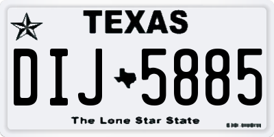 TX license plate DIJ5885
