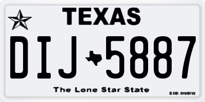 TX license plate DIJ5887