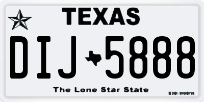 TX license plate DIJ5888