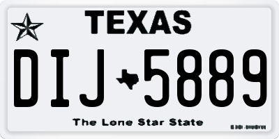 TX license plate DIJ5889