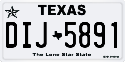 TX license plate DIJ5891