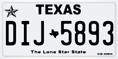 TX license plate DIJ5893