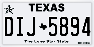 TX license plate DIJ5894