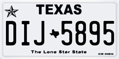 TX license plate DIJ5895