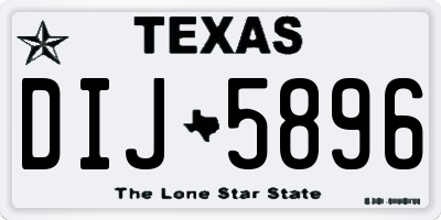 TX license plate DIJ5896