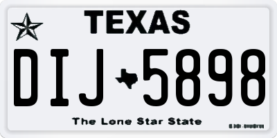 TX license plate DIJ5898