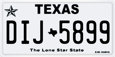 TX license plate DIJ5899