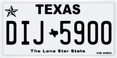 TX license plate DIJ5900