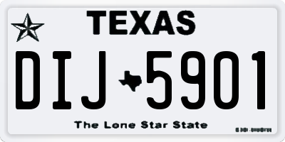 TX license plate DIJ5901