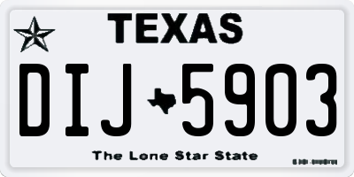 TX license plate DIJ5903