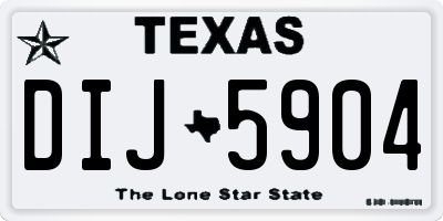 TX license plate DIJ5904