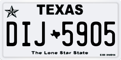 TX license plate DIJ5905