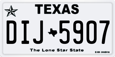 TX license plate DIJ5907