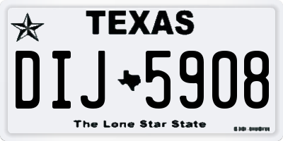 TX license plate DIJ5908