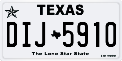 TX license plate DIJ5910