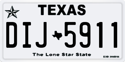 TX license plate DIJ5911