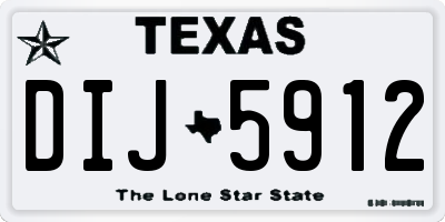 TX license plate DIJ5912