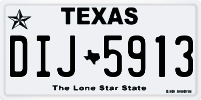 TX license plate DIJ5913