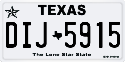 TX license plate DIJ5915