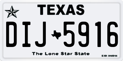 TX license plate DIJ5916