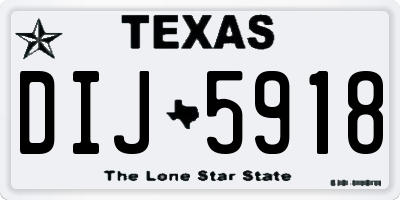 TX license plate DIJ5918