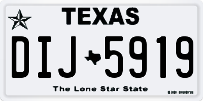 TX license plate DIJ5919