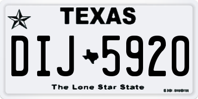 TX license plate DIJ5920