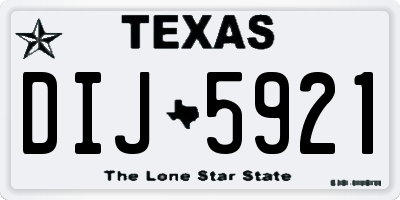 TX license plate DIJ5921