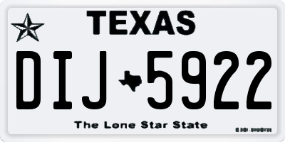 TX license plate DIJ5922