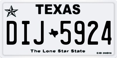 TX license plate DIJ5924