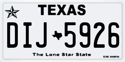 TX license plate DIJ5926