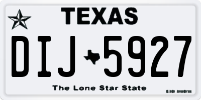 TX license plate DIJ5927