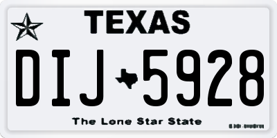 TX license plate DIJ5928