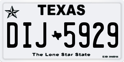 TX license plate DIJ5929