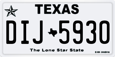 TX license plate DIJ5930