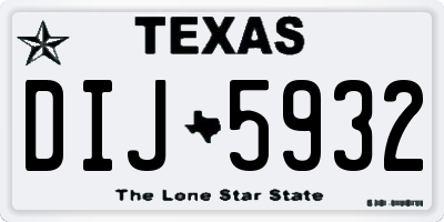 TX license plate DIJ5932