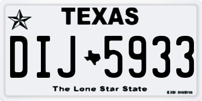 TX license plate DIJ5933