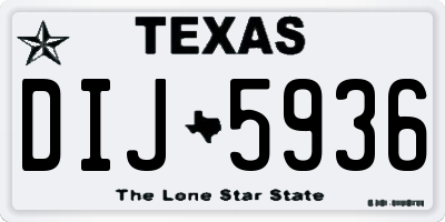 TX license plate DIJ5936