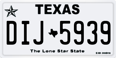 TX license plate DIJ5939